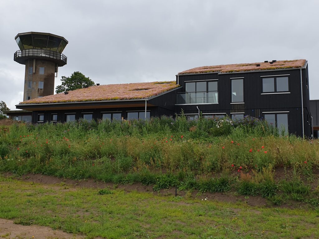 Mageløse - houses and the old air base control tower